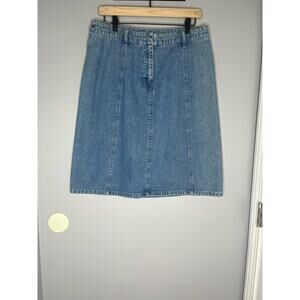 Christopher & Banks Long Lightwash Denim Jean Skirt